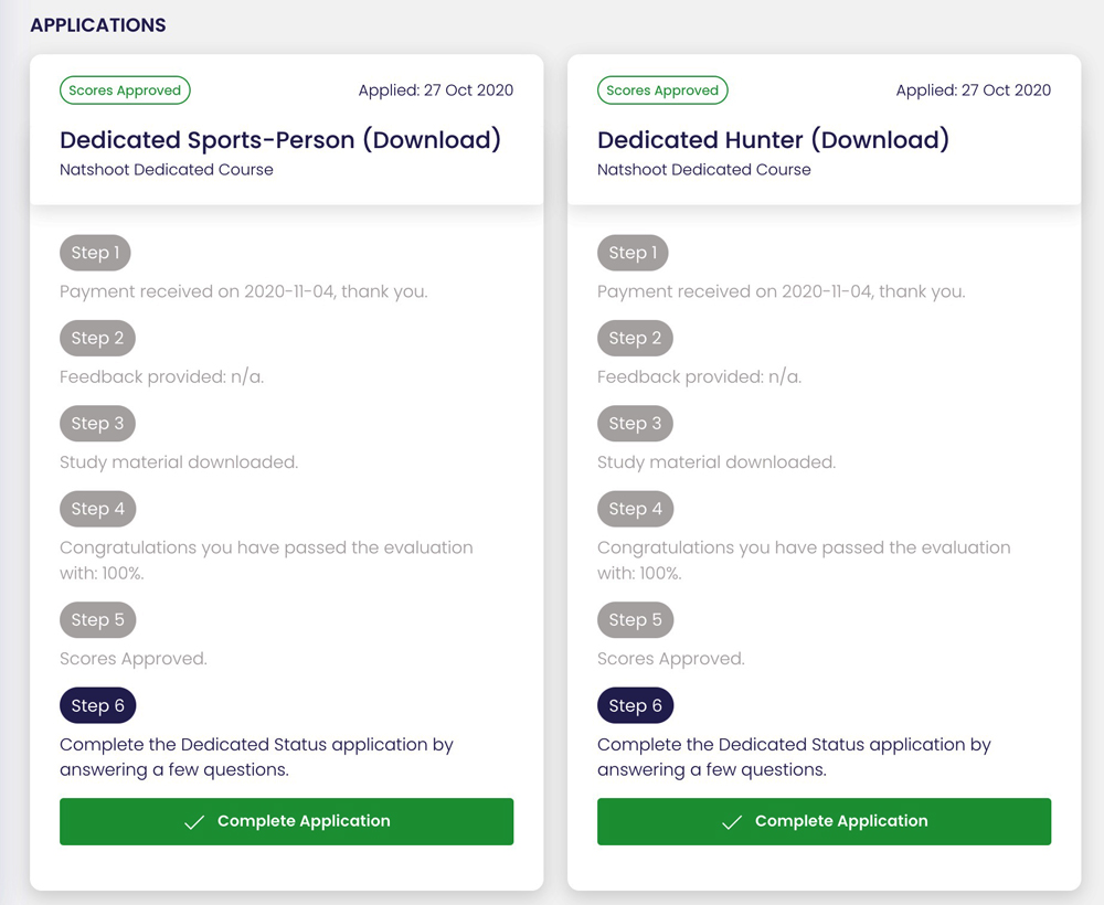 Complete Dedicated Status Process